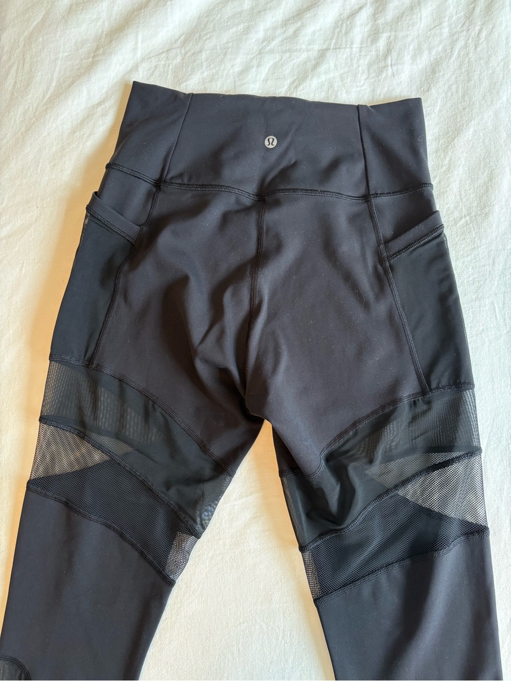lululemon athletica Black Mesh-Panel Leggings size 10 - Picture 5 of 9